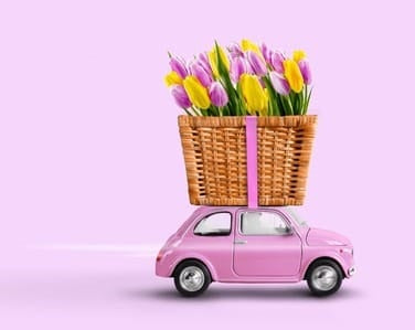 The delivery fee for flowers to location
